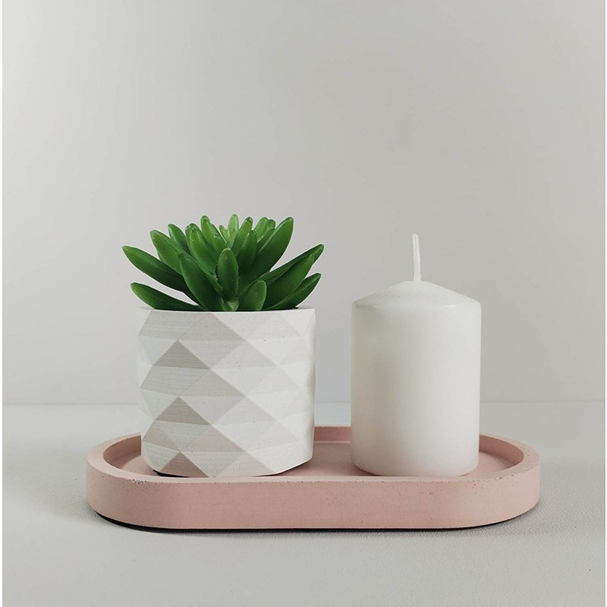 Matera de mesa Lira Blanco 7x6cm de Cemento Circular de 0.2 Litros - Jardineria | Bylmo