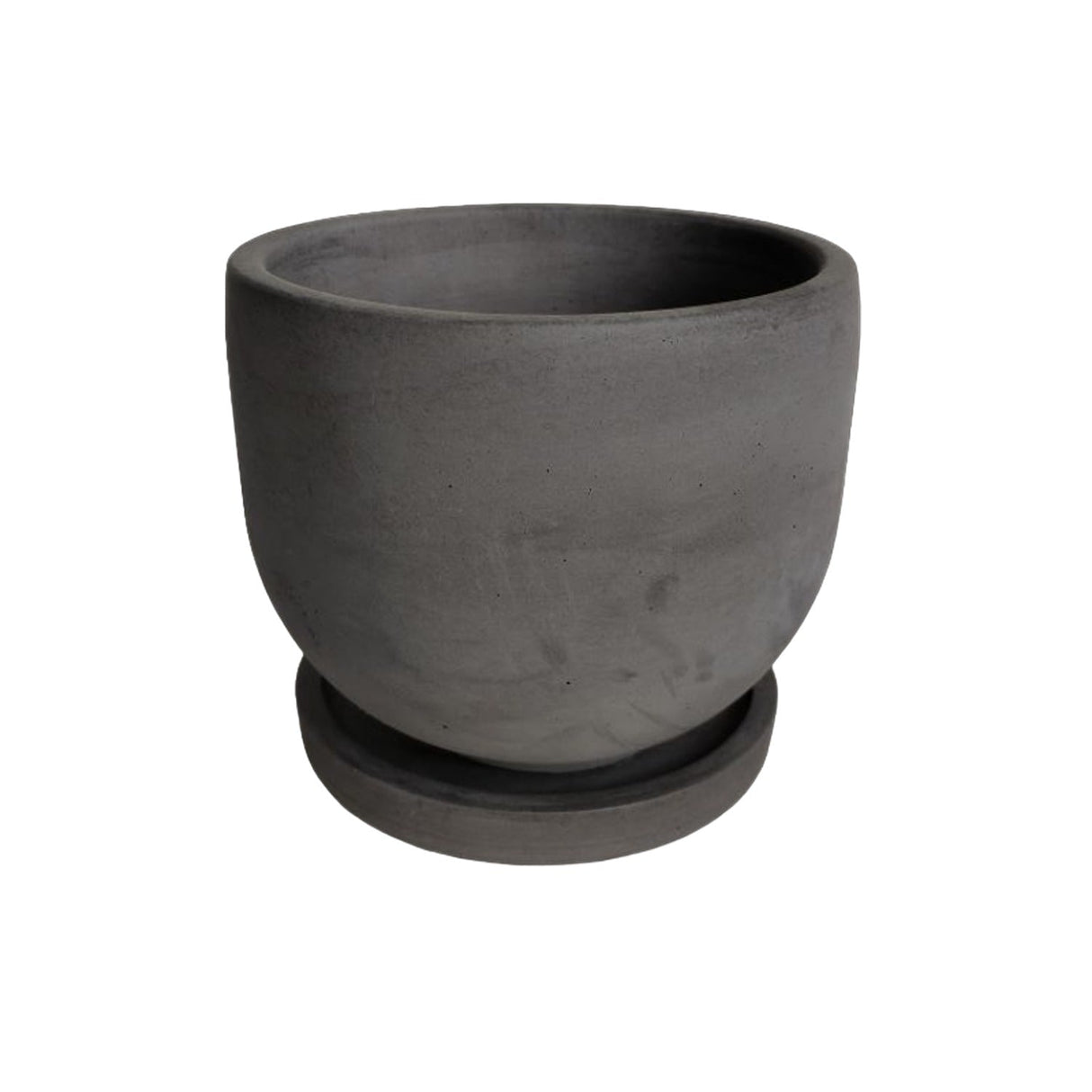 Matera de mesa María Gris Oscuro 15x13cm de Cemento Circular de 2.3 Litros - Jardineria | Bylmo