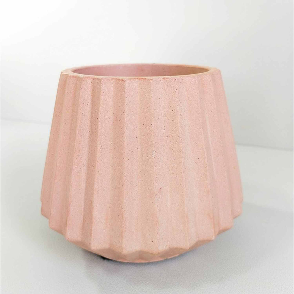 Matera de mesa Salma Palo de Rosa 12x11cm de Cemento Conica de 0.4 Litros - Jardineria | Bylmo