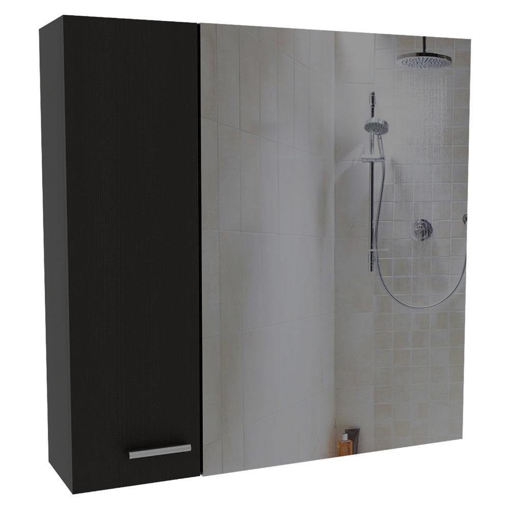 Gabinete de Baño Sines Wengue 60x60cm Cuadrado con Espejo y con Dos Entrepaños - Gabinetes | Bylmo