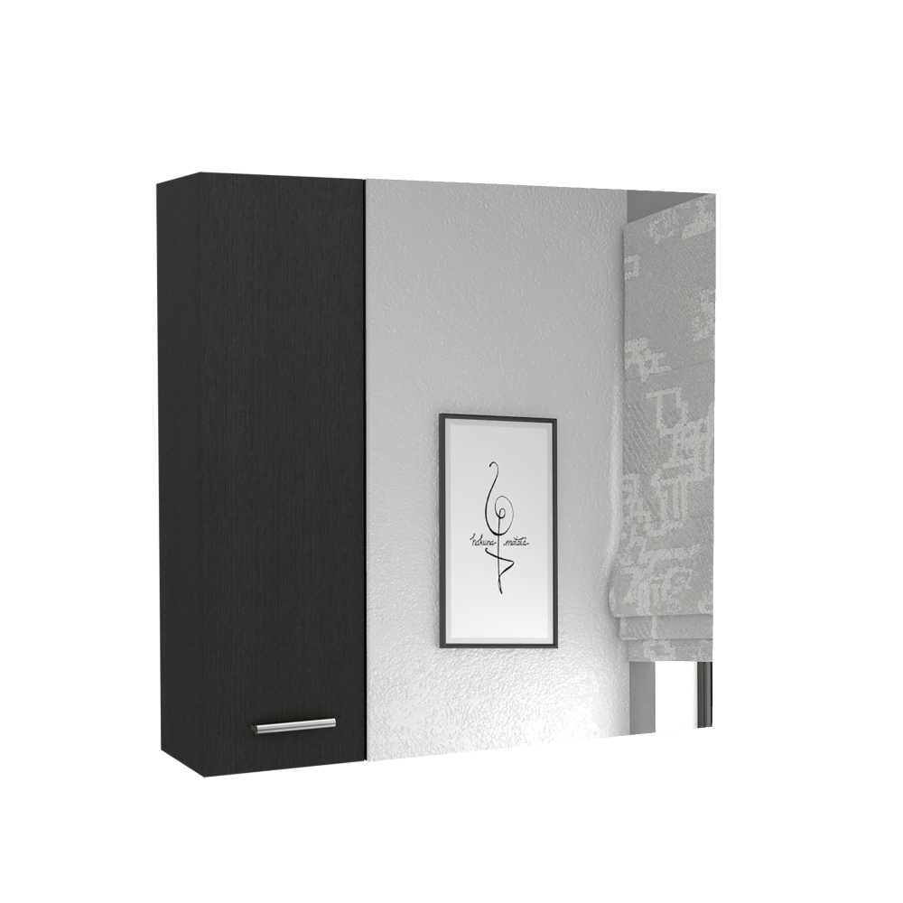Gabinete de Baño Barcelona Wengue 60x60cm Cuadrado con Espejo y con Dos Entrepaños - Gabinetes | Bylmo