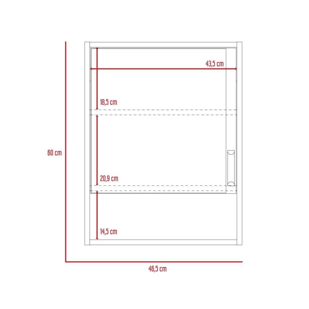Gabinete de Baño Eco Coñac 46.5x60cm Cuadrado con Espejo y con Dos Entrepaños - Gabinetes | Bylmo