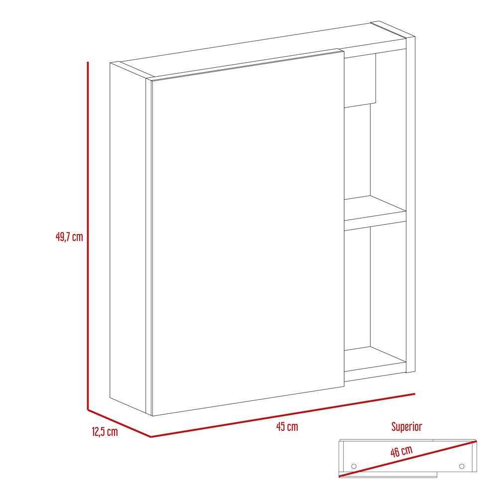 Gabinete de Baño Labelle Blanco 45x49.7cm Cuadrado con Espejo y con Tres Entrepaños - Gabinetes | Bylmo