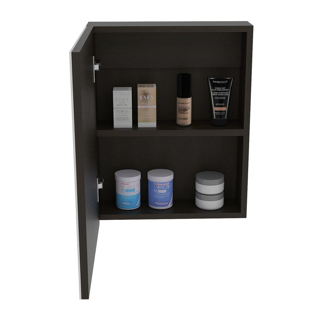 Gabinete de Baño Lumo Wengue 40x50.5cm Cuadrado con Espejo y con Un Entrepaño - Gabinetes | Bylmo