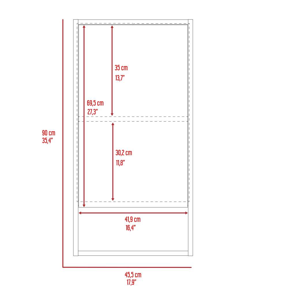 Gabinete de Baño Mariana Blanco 45.5x90cm Rectangular con Espejo y con Dos Entrepaños - Gabinetes | Bylmo