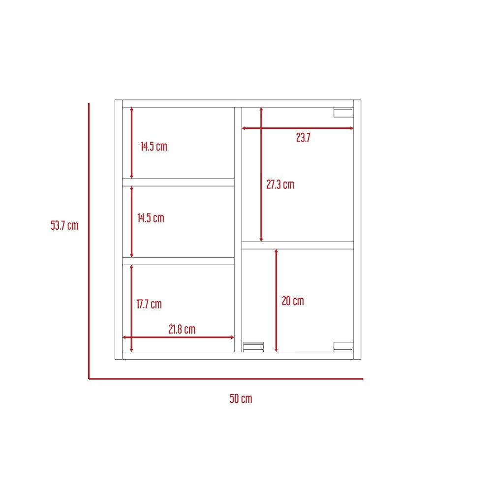 Gabinete de Baño Miro Rovere 50x53.7cm Cuadrado con Espejo y con Tres Entrepaños - Gabinetes | Bylmo