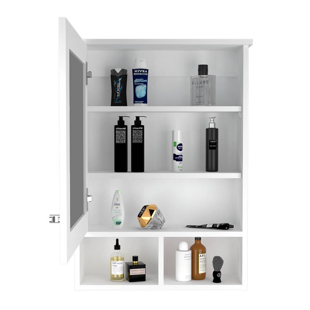Gabinete de Baño Viña Blanco 53x73.6cm Cuadrado con Espejo y con Tres Entrepaños - Gabinetes | Bylmo