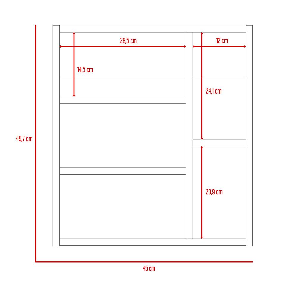 Gabinete de Baño Labelle Coñac 45x49.7cm Cuadrado con Espejo y con Tres Entrepaños - Gabinetes | Bylmo