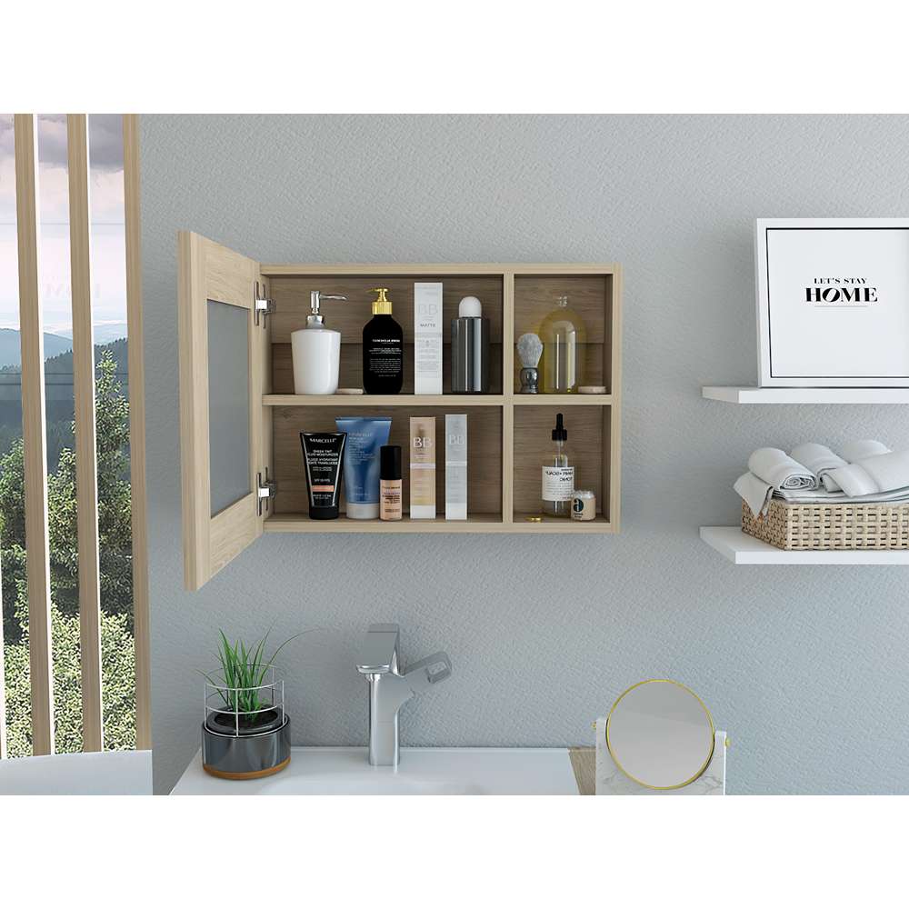 Gabinete Cairo Rovere 55 cm con Espejo y Entrepaños - Gabinetes | Bylmo
