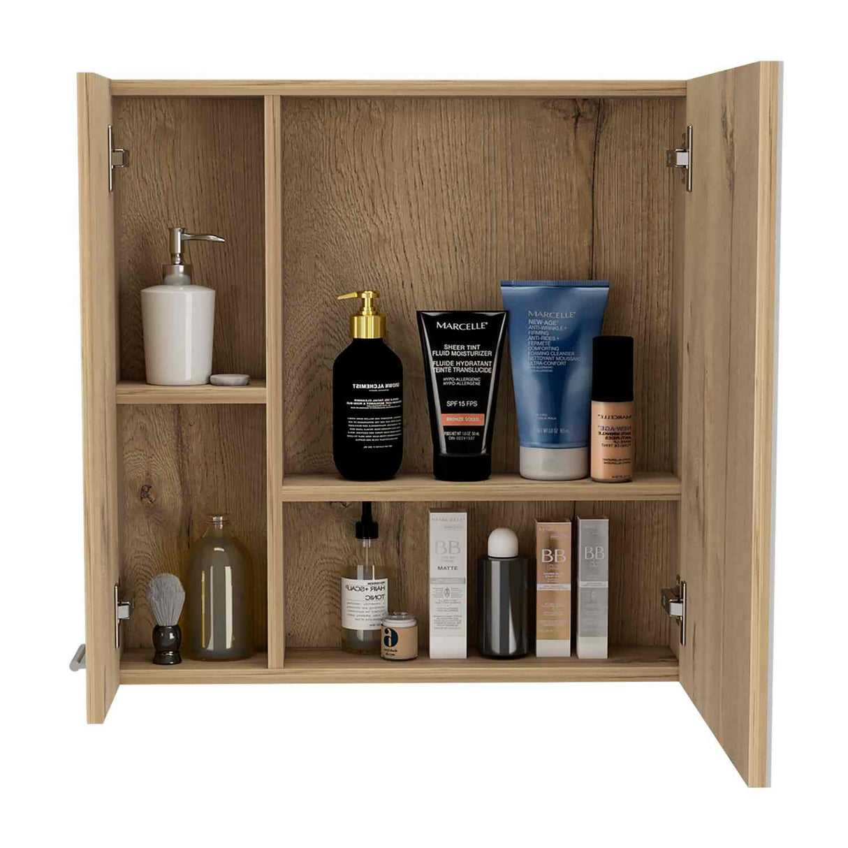 Gabinete de Baño Sines Duna 60x60cm Cuadrado con Espejo y con Dos Entrepaños - Gabinetes de Baño | Bylmo