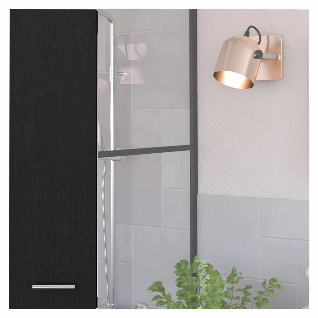 Gabinete de Baño Sines Plus Wengue 60x60cm Cuadrado con Espejo y con Dos Entrepaños - Gabinetes de Baño | Bylmo