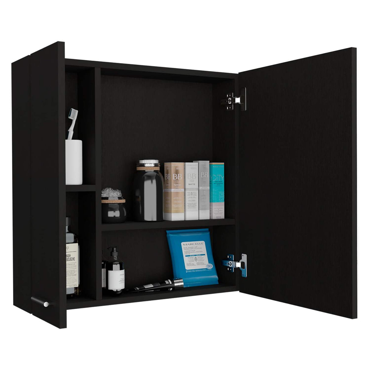 Gabinete de Baño Sines Plus Wengue 60x60cm Cuadrado con Espejo y con Dos Entrepaños - Gabinetes de Baño | Bylmo