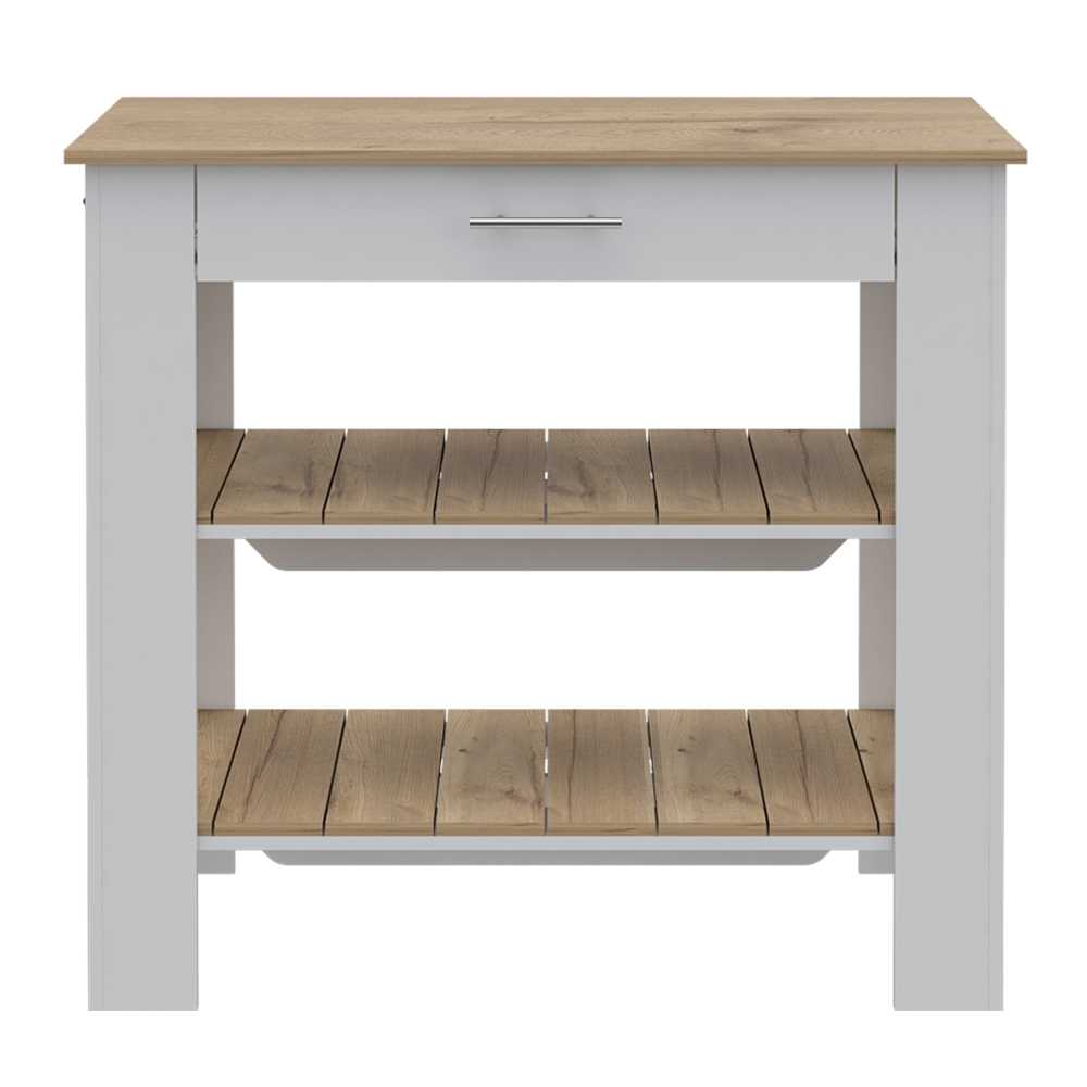Mueble Auxiliar de Cocina Cala Duna y Blanco 101 cm con Un Cajón y Entrepaños - Muebles Organizadores | Bylmo