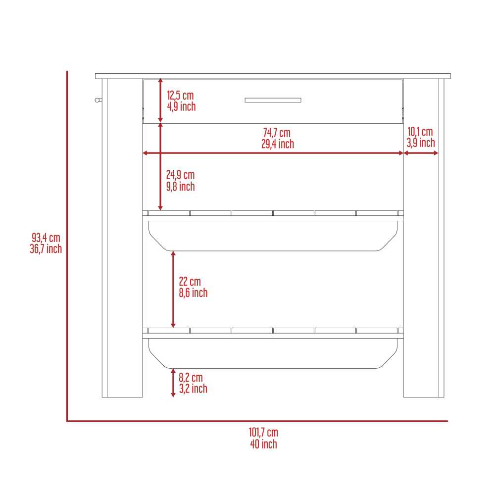 Mueble Auxiliar de Cocina Cala Duna y Blanco 101 cm con Un Cajón y Entrepaños - Muebles Organizadores | Bylmo