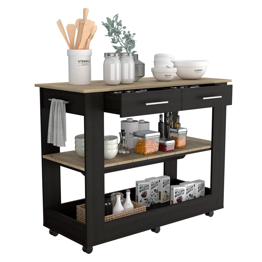 Mueble Auxiliar de Cocina Cala Blanco 116.8x92.7cm con Un Entrepaño y Cuatro Compartimientos - Cocinas | Bylmo