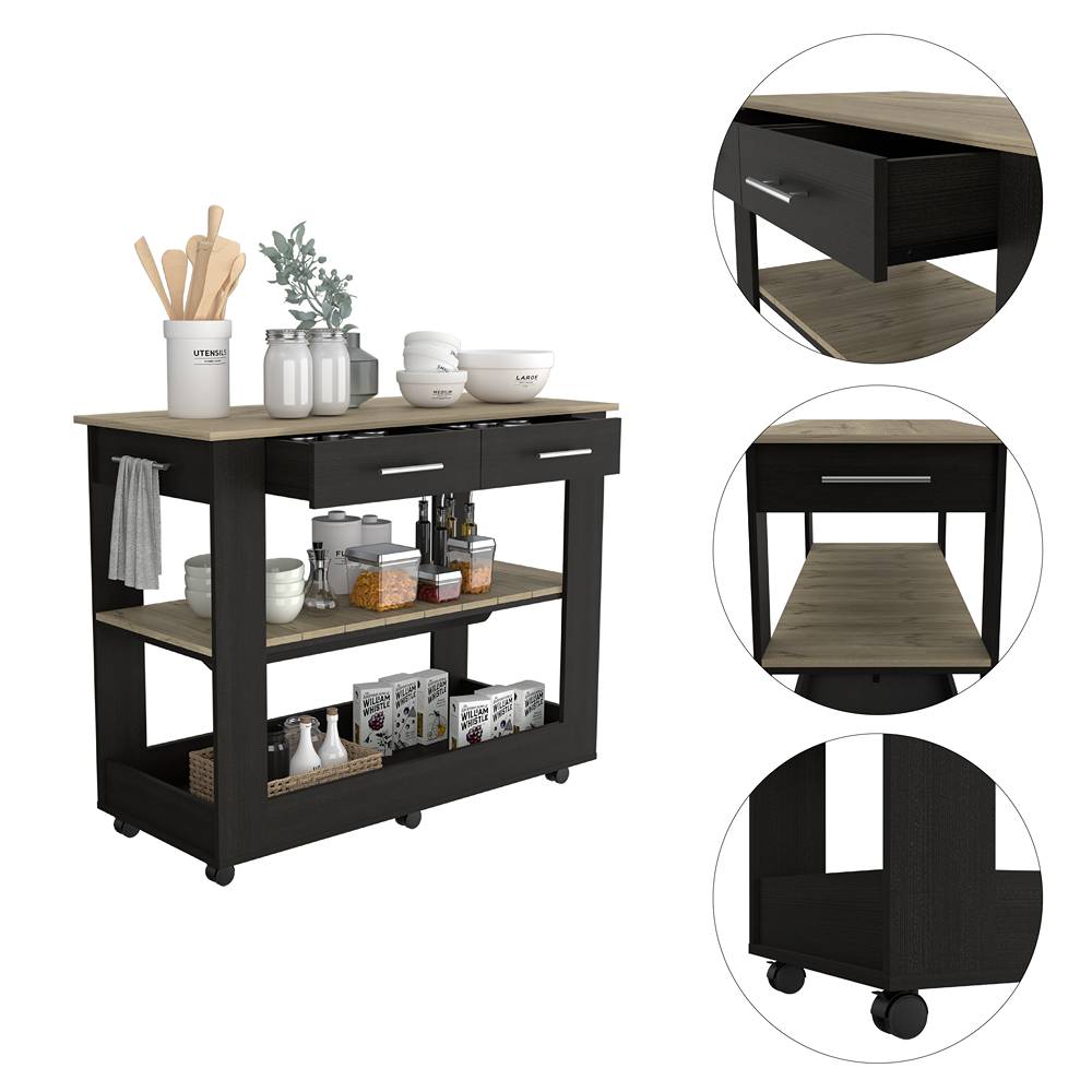 Mueble Auxiliar de Cocina Cala Blanco 116.8x92.7cm con Un Entrepaño y Cuatro Compartimientos - Cocinas | Bylmo