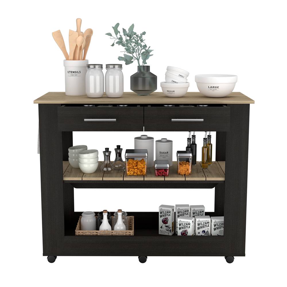 Mueble Auxiliar de Cocina Cala Blanco 116.8x92.7cm con Un Entrepaño y Cuatro Compartimientos - Cocinas | Bylmo