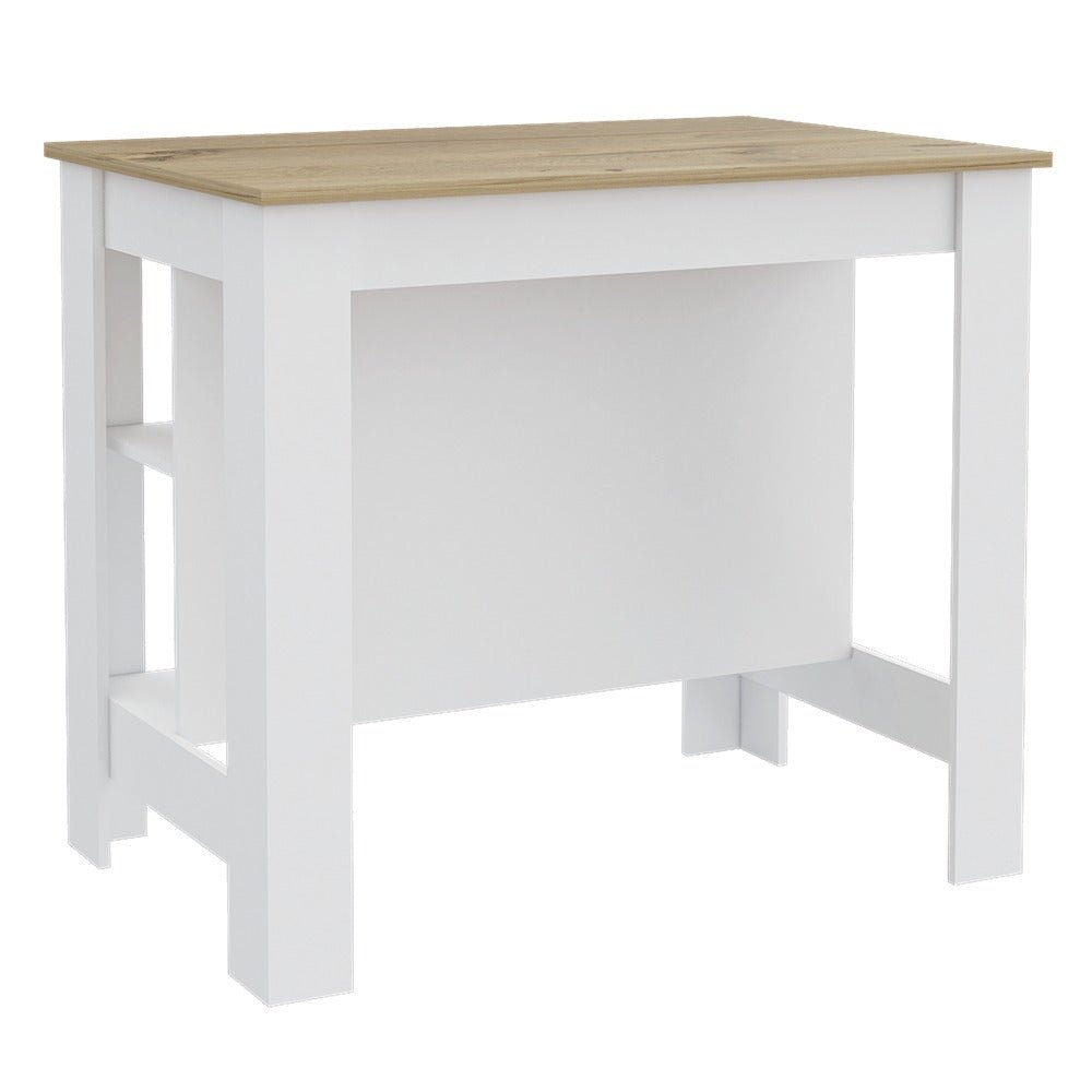 Isla de Cocina Cala Blanco Duna 103 cm con Entrepaños - Barras y Muebles Auxiliares | Bylmo