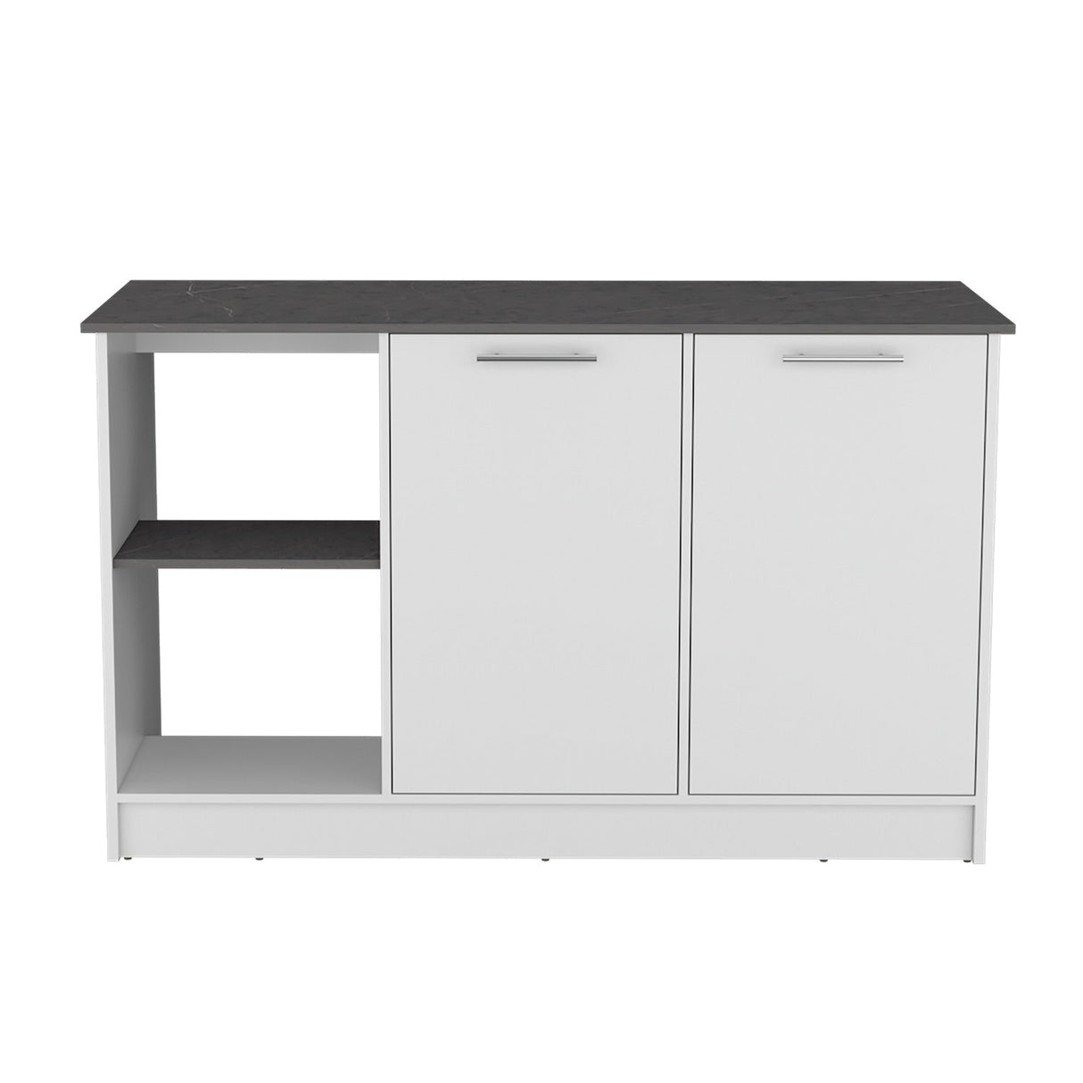 Isla de Cocina Juniper Onix 150x90cm con Tres Entrepaños y Seis Compartimientos - Barras y Muebles Auxiliares | Bylmo