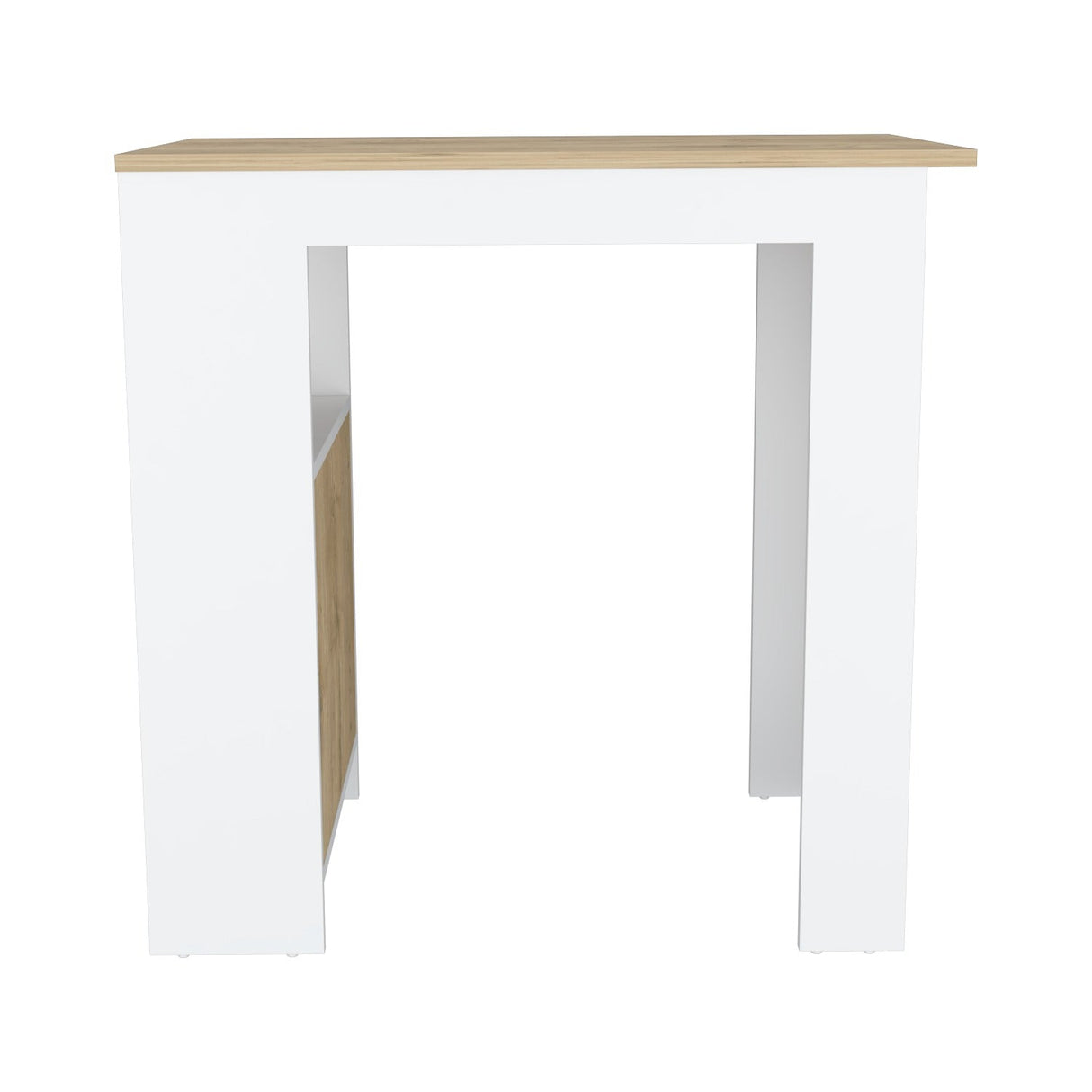 Isla de Cocina Stirling Blanco 92x91cm con Dos Entrepaños y Tres Compartimientos - Barras y Muebles Auxiliares | Bylmo