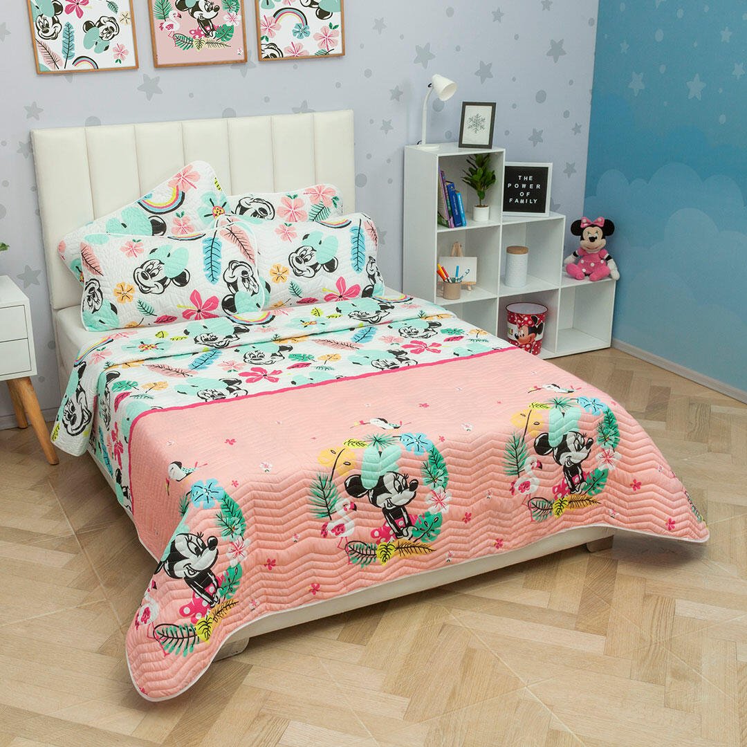 Cubrelecho Español Infantil Multicolor para Cama Doble 140 X 190 Cm Doble Faz de Minnie - Ropa de Cama | Bylmo