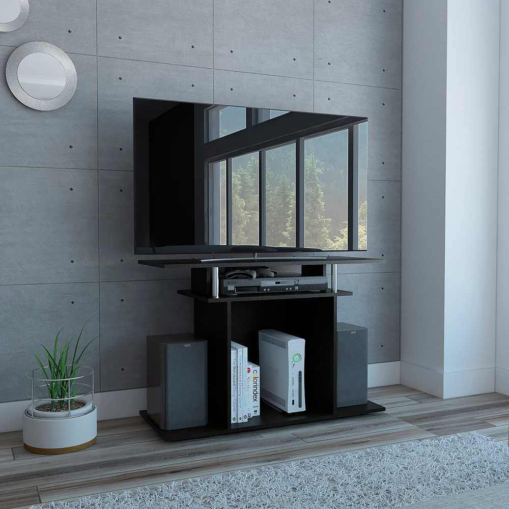 Mesa para TV Invy Wengue 99x68.5cm Para TV Hasta 40 Pulgadas sin Cajones con Ranuras para Cables y con Patas - Muebles para TV | Bylmo