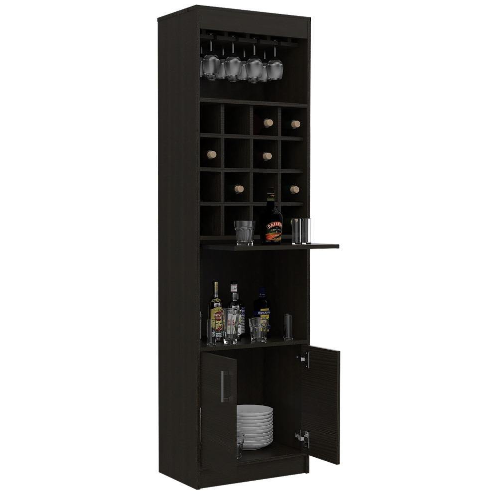 Bar Beijing Wengue 51x180cm con Un Cajón y con Dieciséis Portabotellas - Bares | Bylmo
