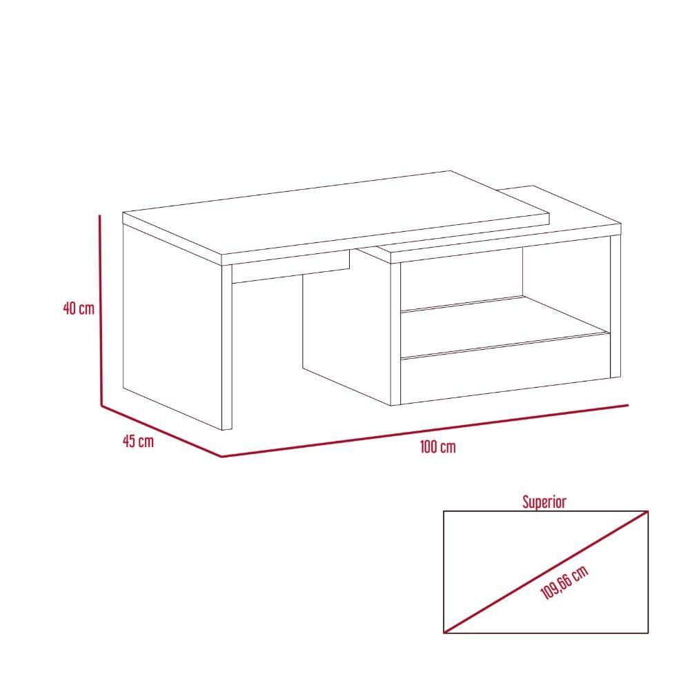 Mesa de Centro Kaia Wengue 100x40cm Rectangular - Mesas | Bylmo