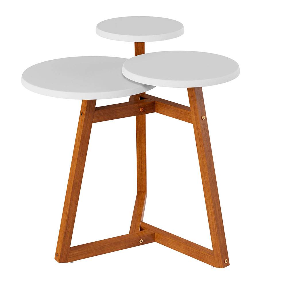 Mesa de Centro Buk Almendra y Blanco 64x65cm Circular - Mesas | Bylmo