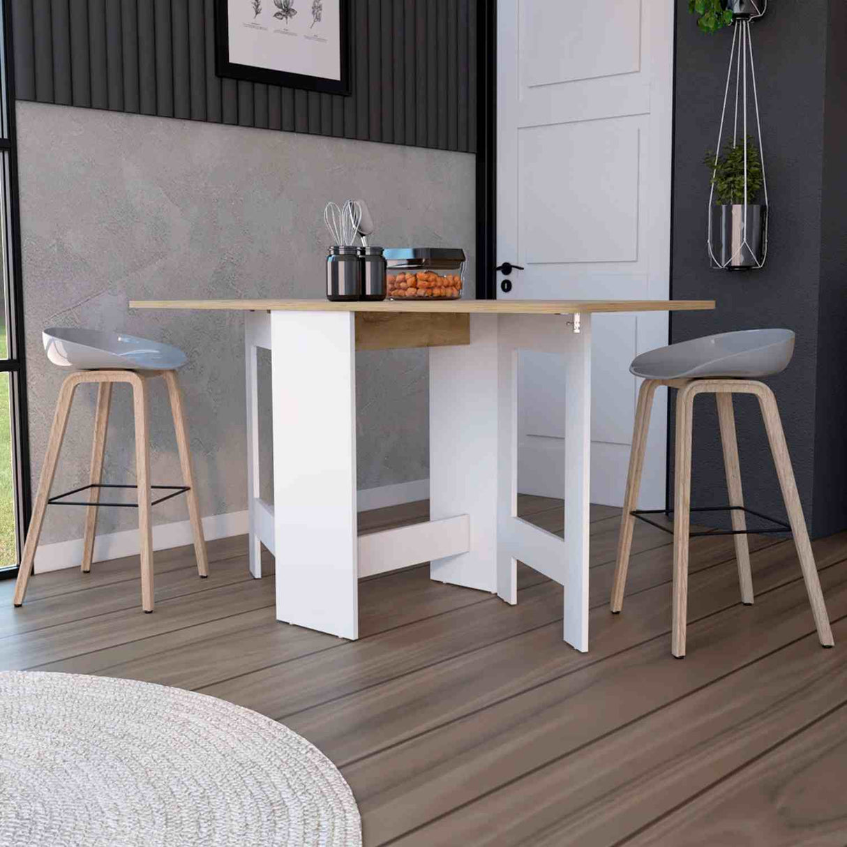 Mesa Auxiliar Gateleg Blanco 60x79cm Rectangular Plegable - Mesas Auxiliares | Bylmo