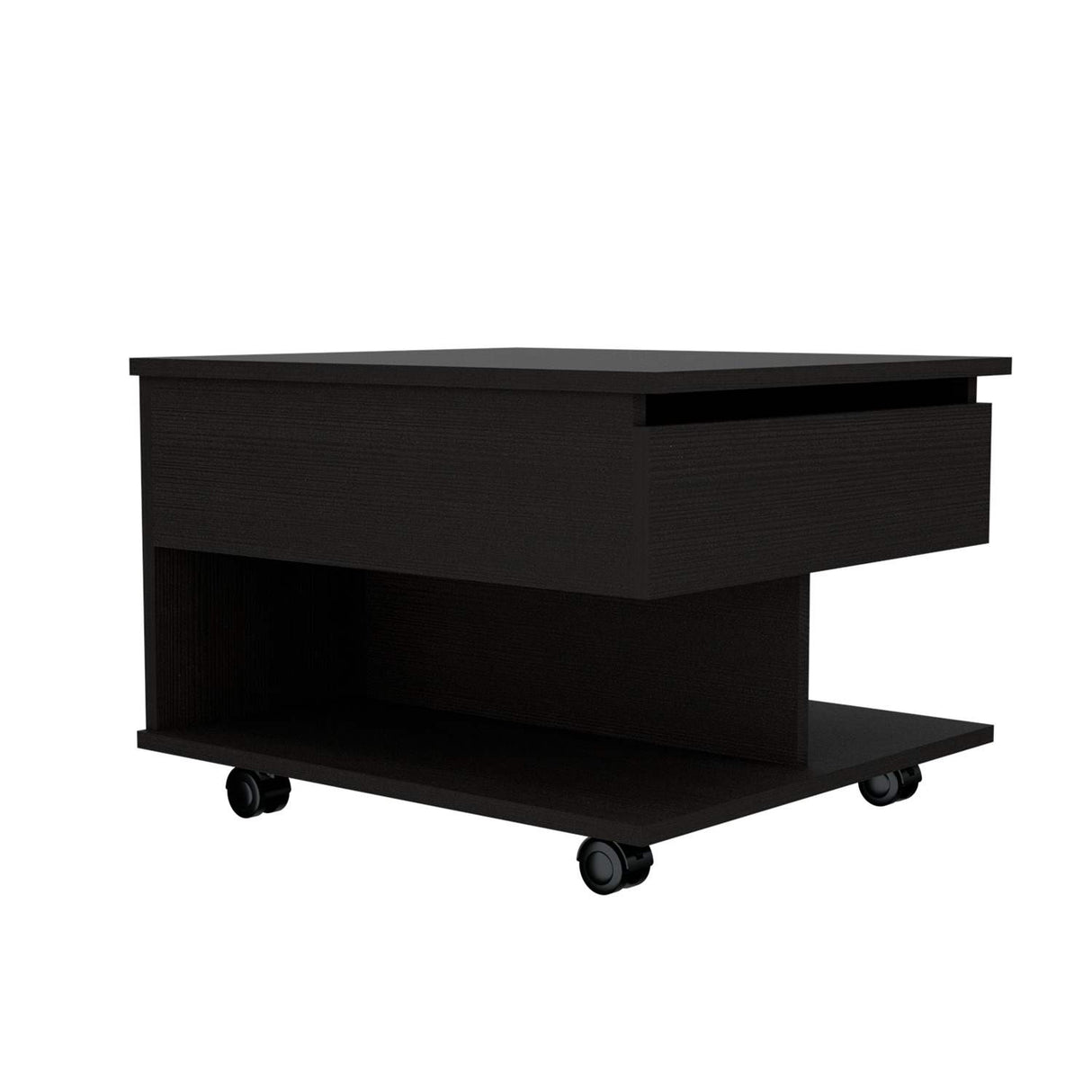 Mesa Auxiliar Luanda Wengue 55 cm Rectangular Extensible con Rodachines - Mesas Auxiliares | Bylmo