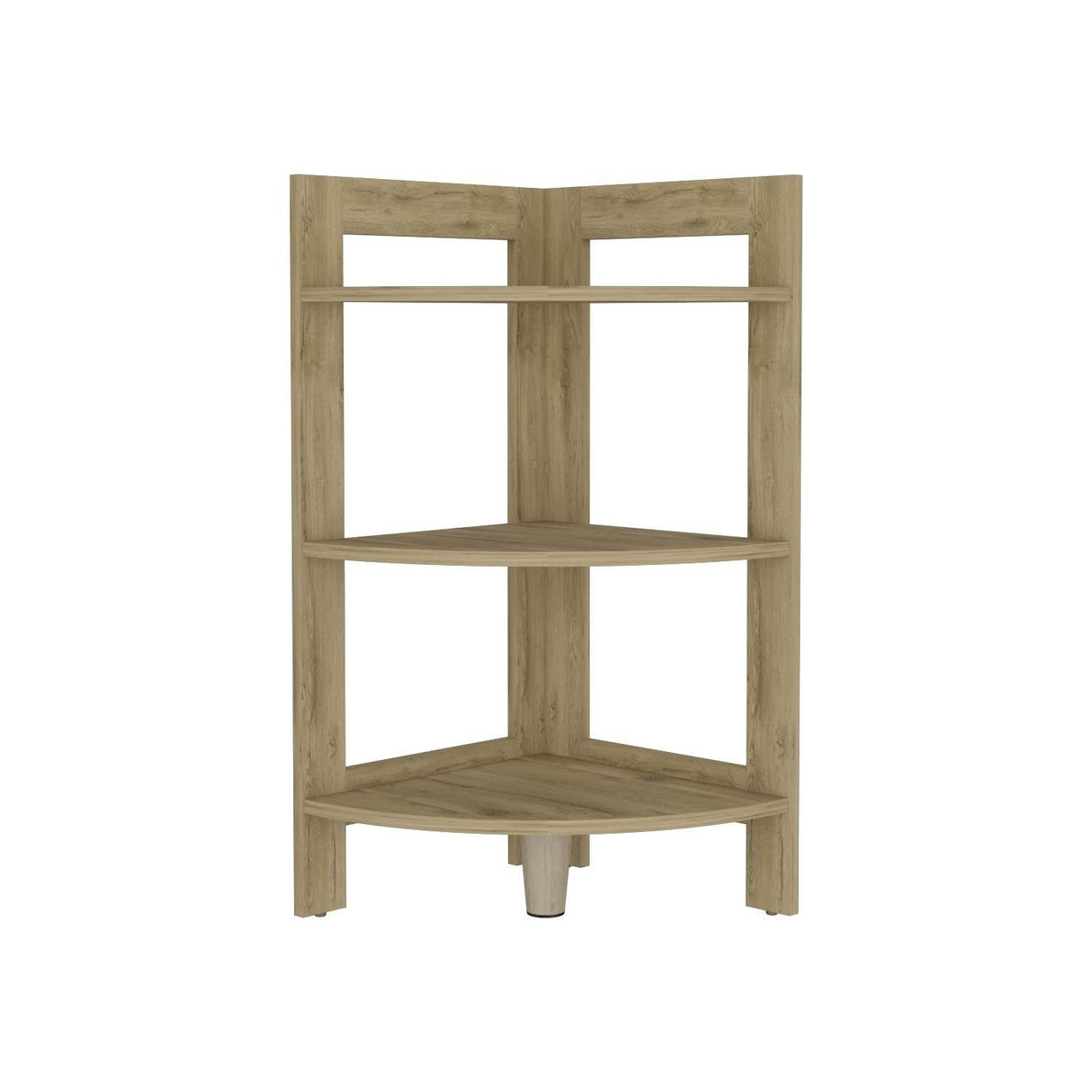 Mesa Auxiliar RIGA Macadamia 39 cm Rectangular Arqueado Esquinera con Tres Entrepaños - Mesas Auxiliares | Bylmo
