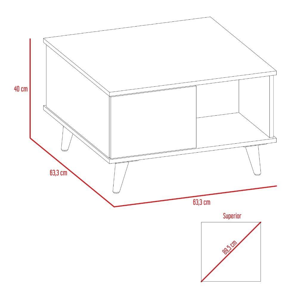 Mesa Alina Duna y Blanco 95 cm con Una Puerta - Mesas | Bylmo