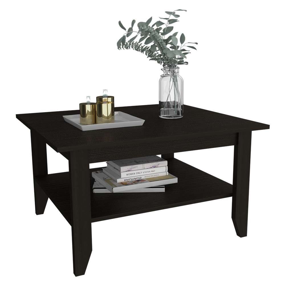 Mesa de Centro Essential Plus Wengue 80x45cm Rectangular con Patas y con Compartimientos - Mesas | Bylmo
