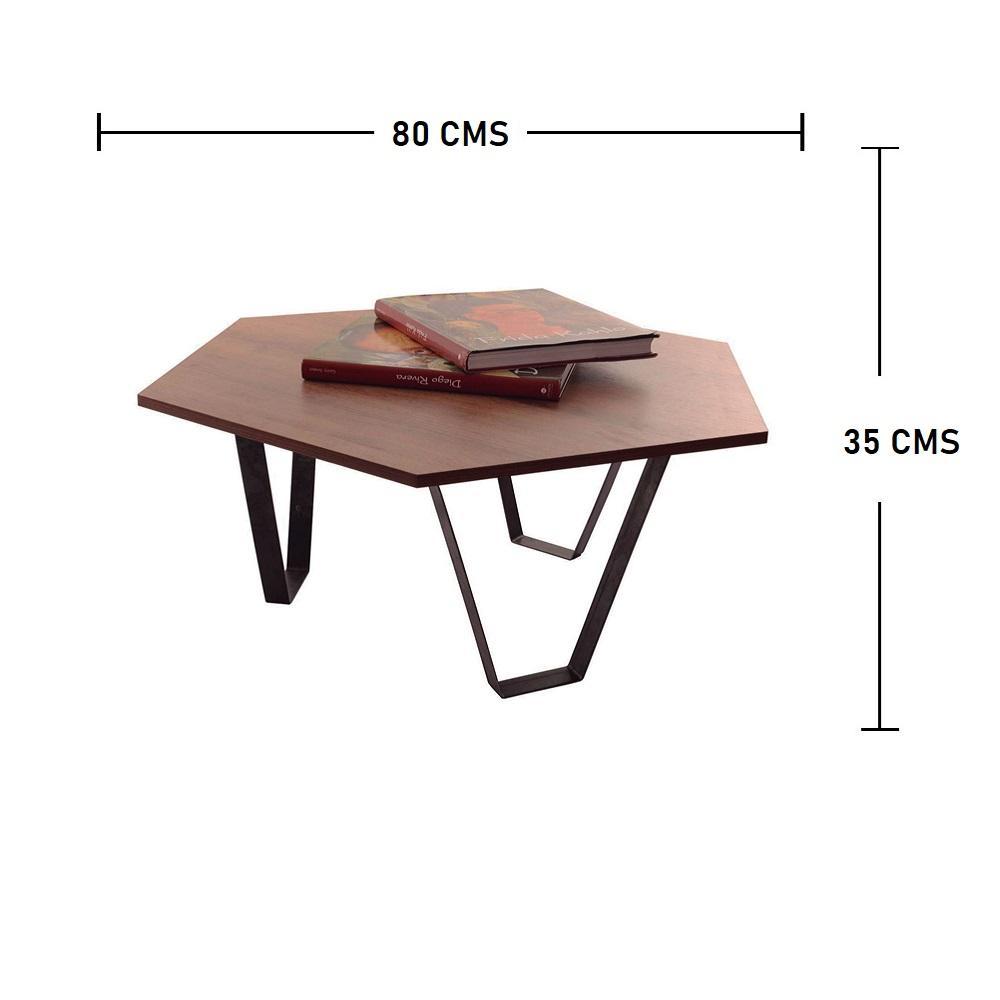 Mesa de Centro Amaretto 80x35cm Hexagonal Con Patas - Mesas | Bylmo