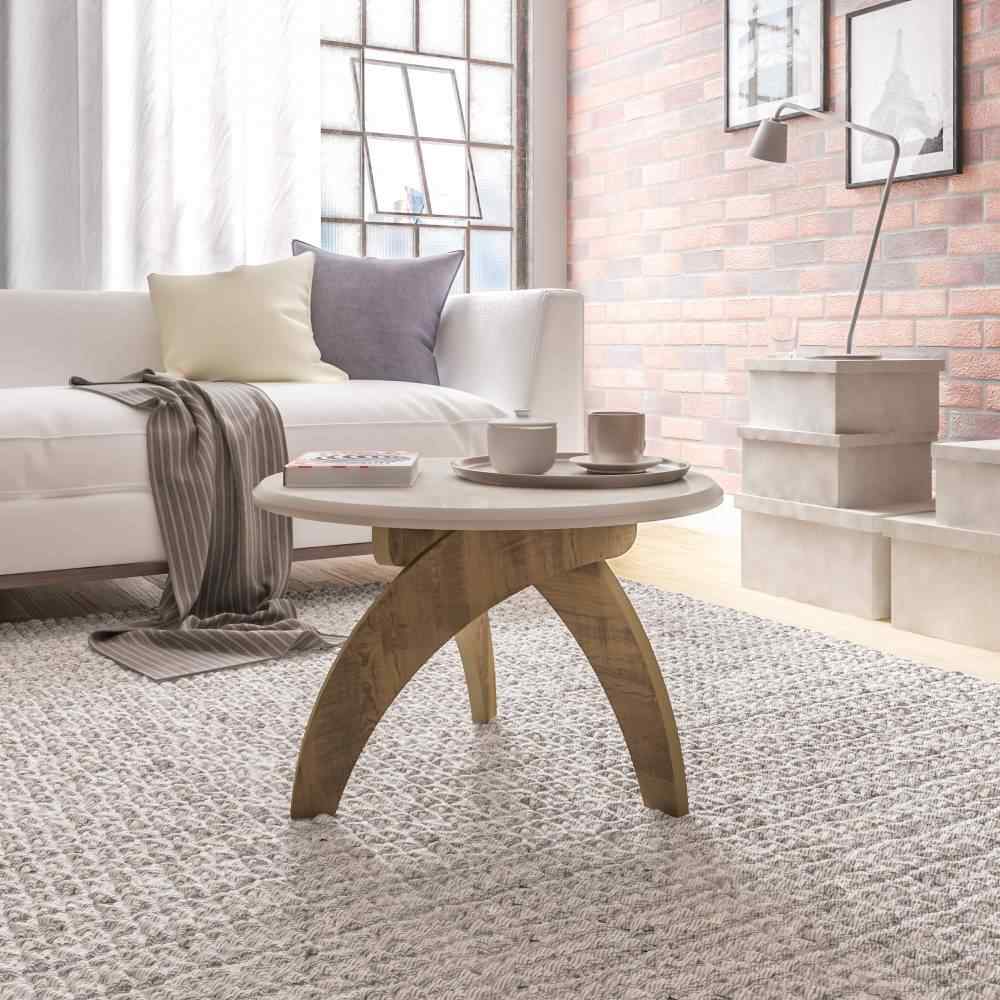 Mesa de Centro Jade Blanco 70x70cm Circular con Patas - Mesas | Bylmo