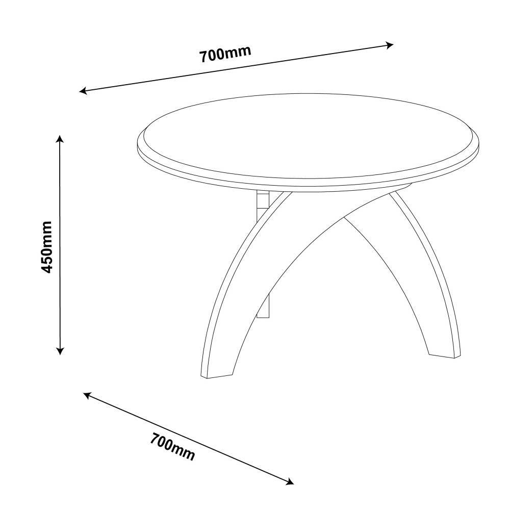 Mesa de Centro Jade Blanco 70x70cm Circular con Patas - Mesas | Bylmo
