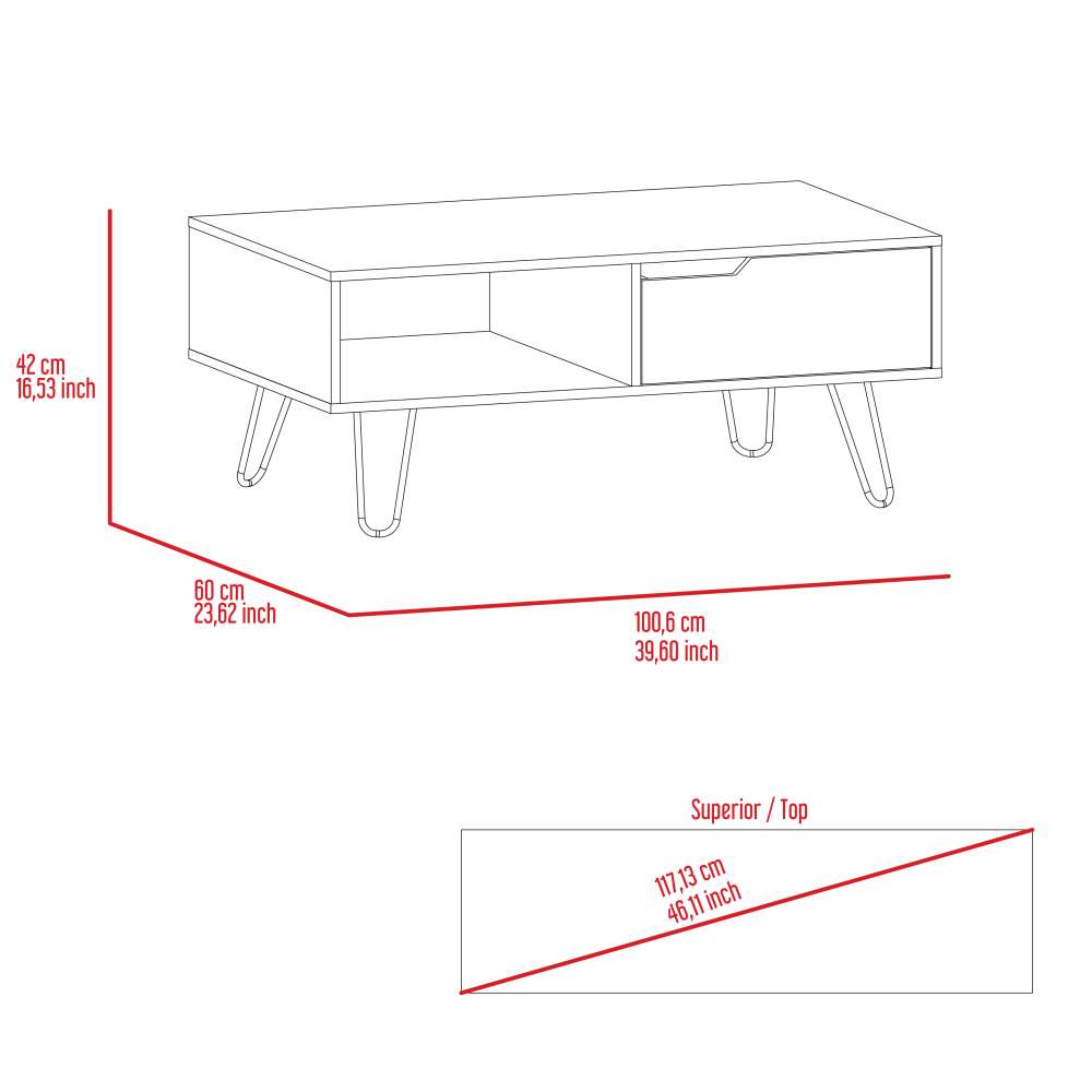 Mesa Mónaco Duna y Onix 100 cm con Un Cajón - Mesas | Bylmo