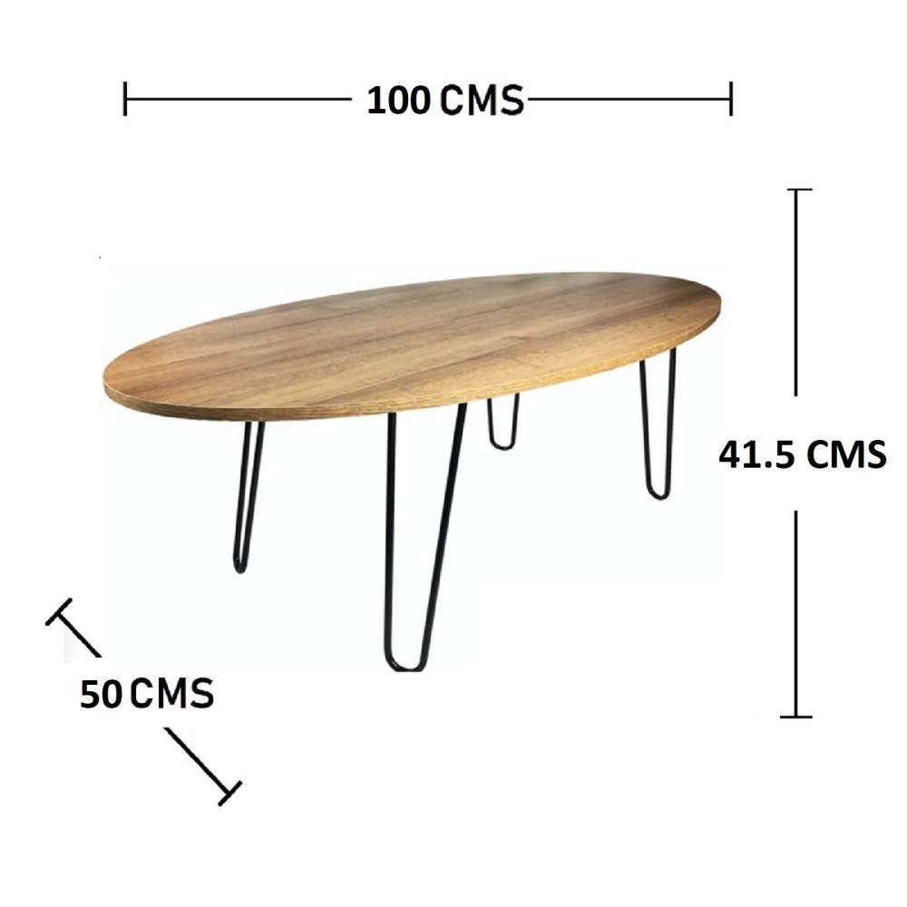 Mesa de Centro Paris Amareto 100 cm Ovalada - Mesas | Bylmo