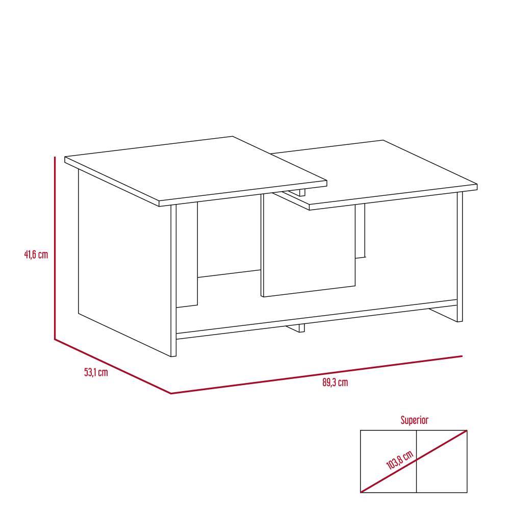 Mesa de Centro Wema Coñac 89.3x41.6cm Rectangular y con Compartimientos - Mesas | Bylmo
