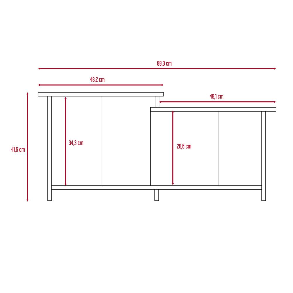 Mesa de Centro Wema Coñac 89.3x41.6cm Rectangular y con Compartimientos - Mesas | Bylmo