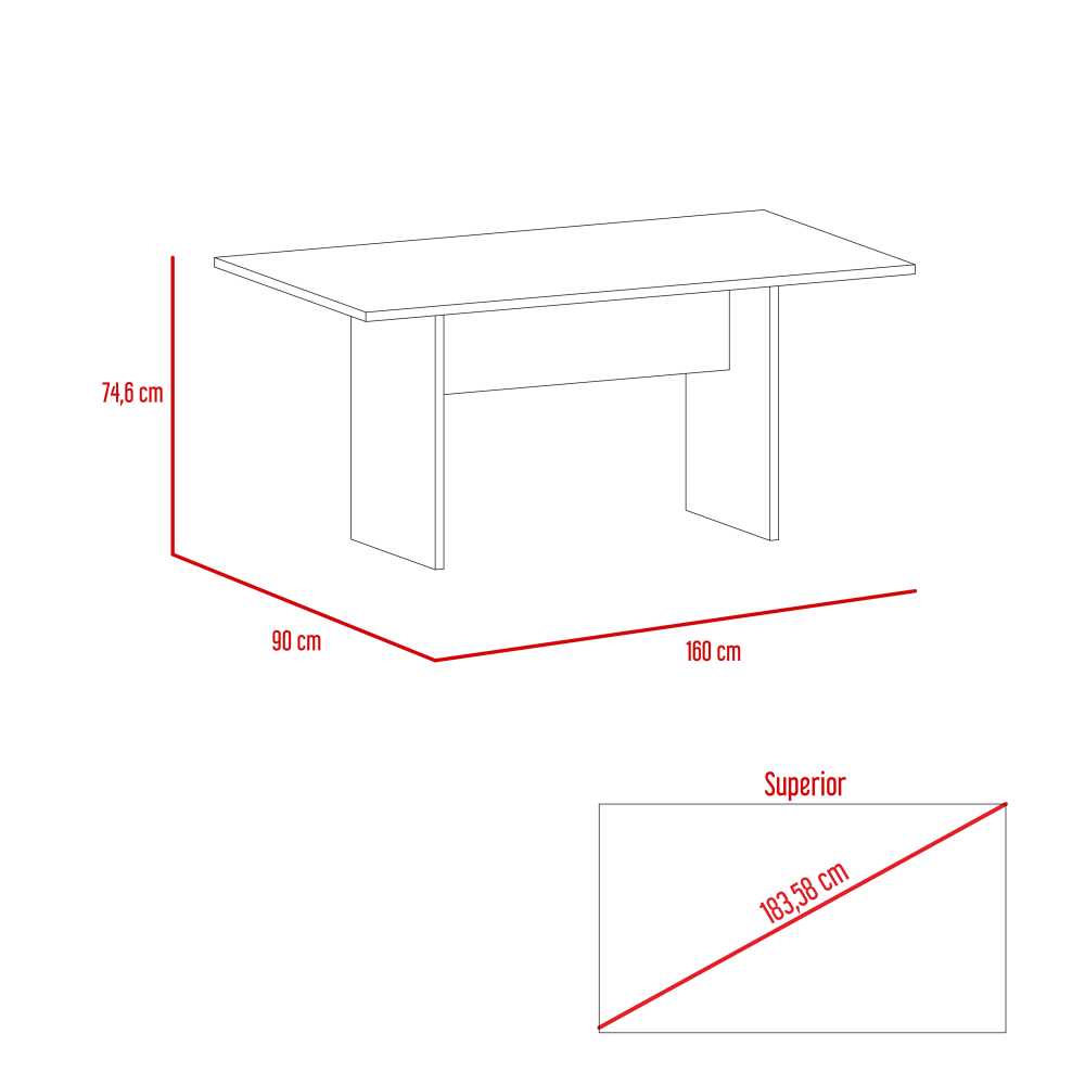 Comedor Beijing Coñac 160x74.6cm Rectangular de Seis Puestos y sin Sillas - Comedores | Bylmo