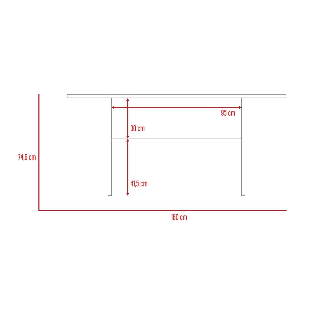 Comedor Beijing Coñac 160x74.6cm Rectangular de Seis Puestos y sin Sillas - Comedores | Bylmo