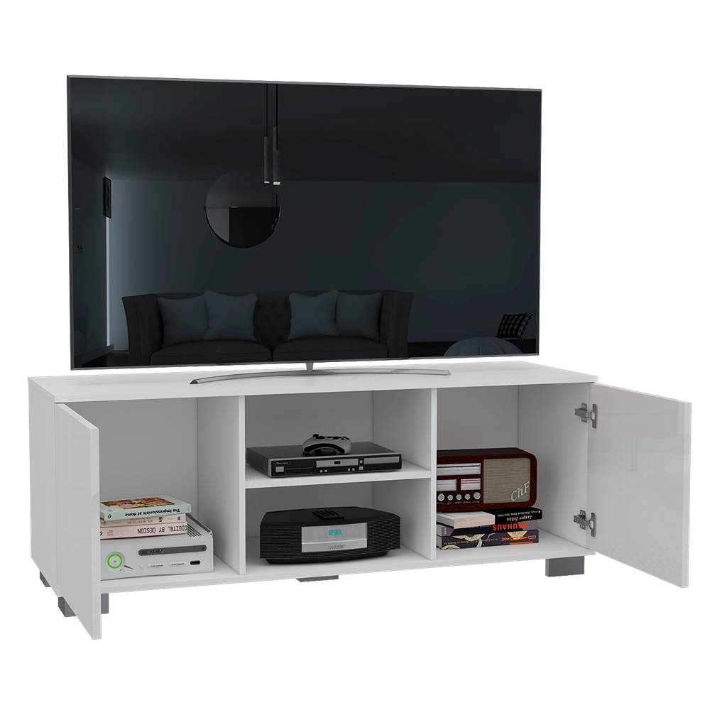Rack Aurora Blanco 142 cm con Dos Puertas - Muebles para TV | Bylmo