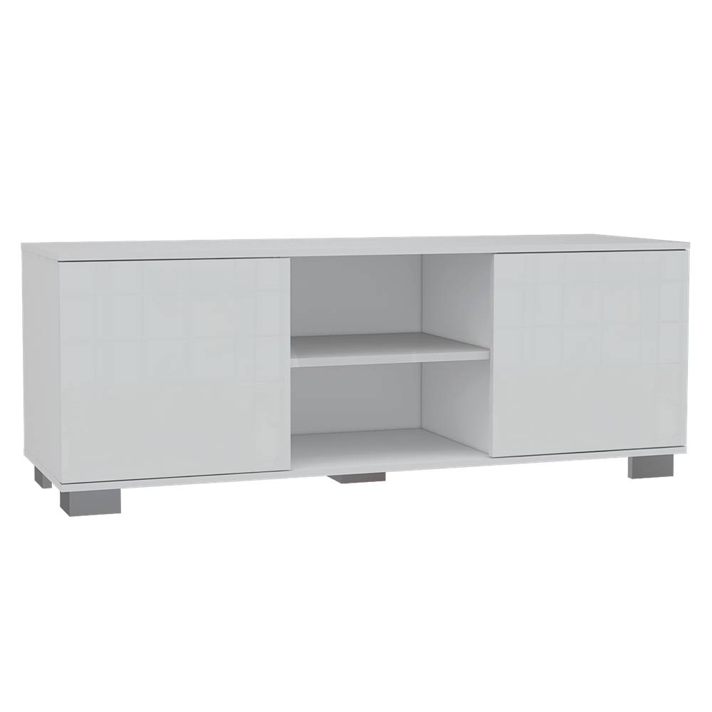Rack Aurora Blanco 142 cm con Dos Puertas - Muebles para TV | Bylmo