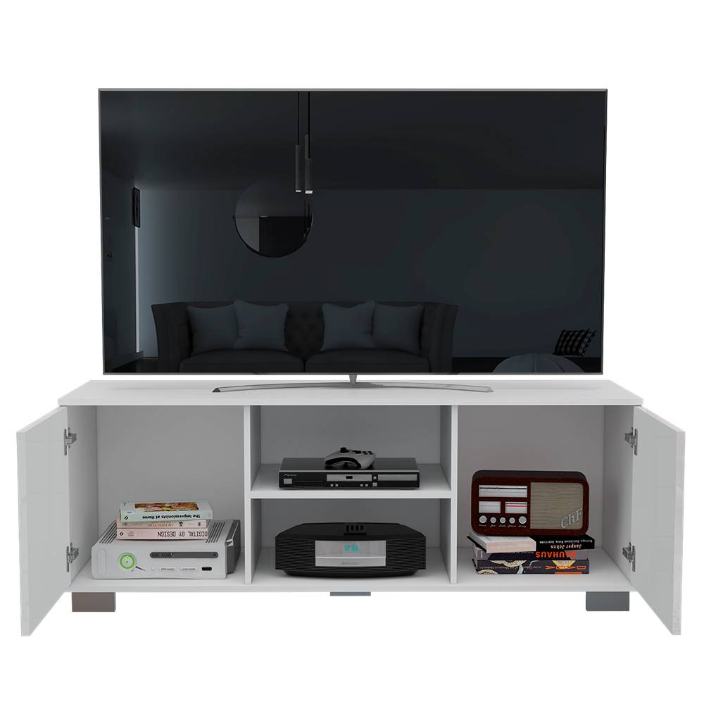 Rack Aurora Blanco 142 cm con Dos Puertas - Muebles para TV | Bylmo
