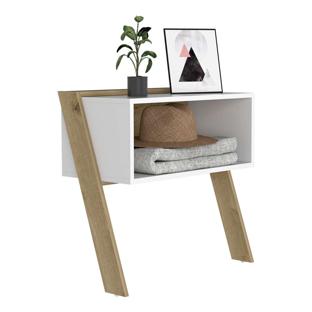 Mesa de Noche Aira Duna y Blanco 63 cm - Mesas de Noche | Bylmo
