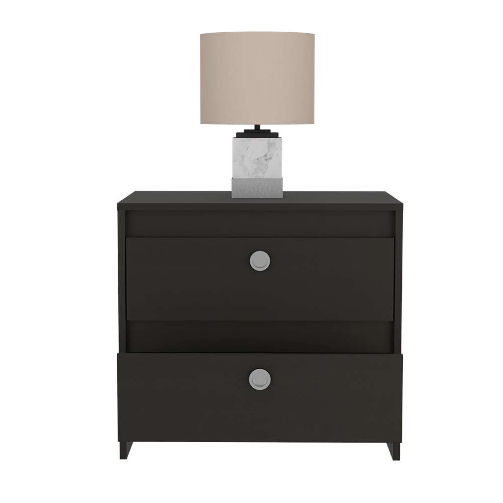 Mesa de Noche Idaly Wengue 60 cm con Dos Cajones - Mesas de Noche | Bylmo