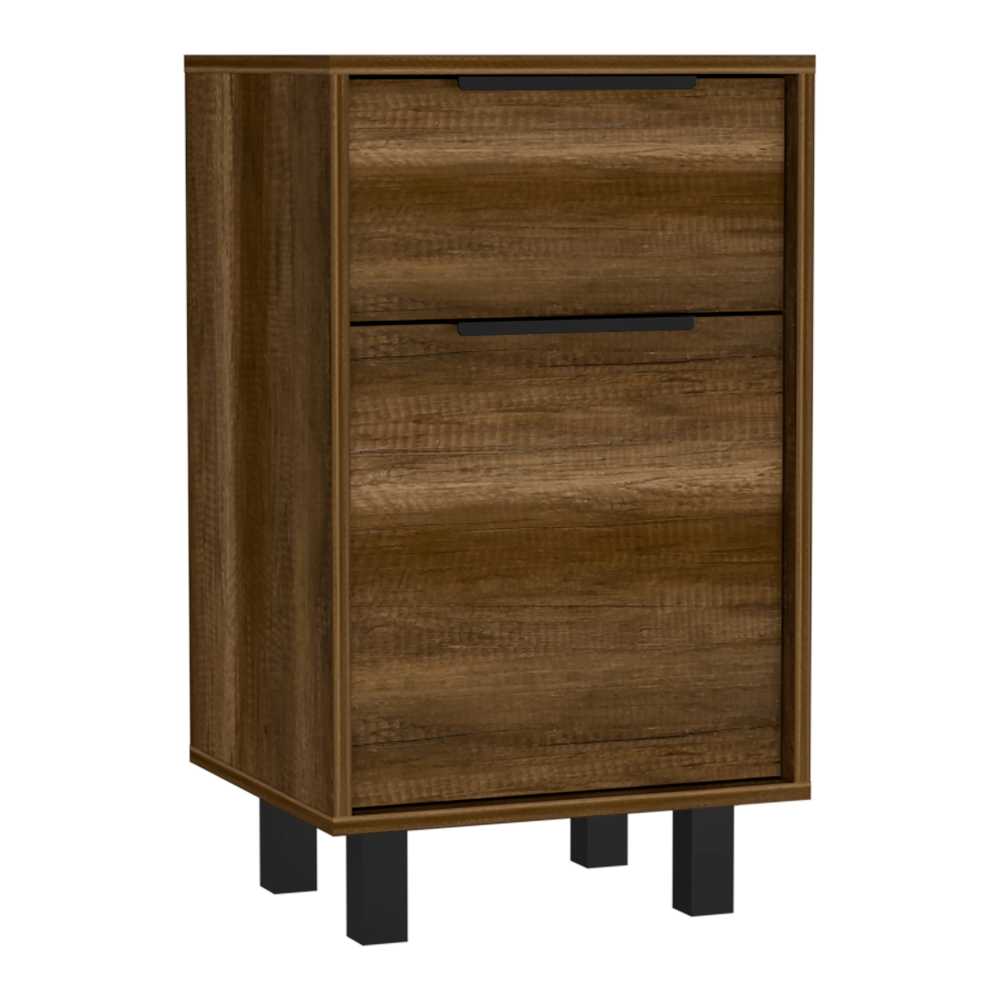 Mesa de Noche Kaia Caramelo 41 cm con Un Cajón y Una Puerta - Mesas de Noche | Bylmo