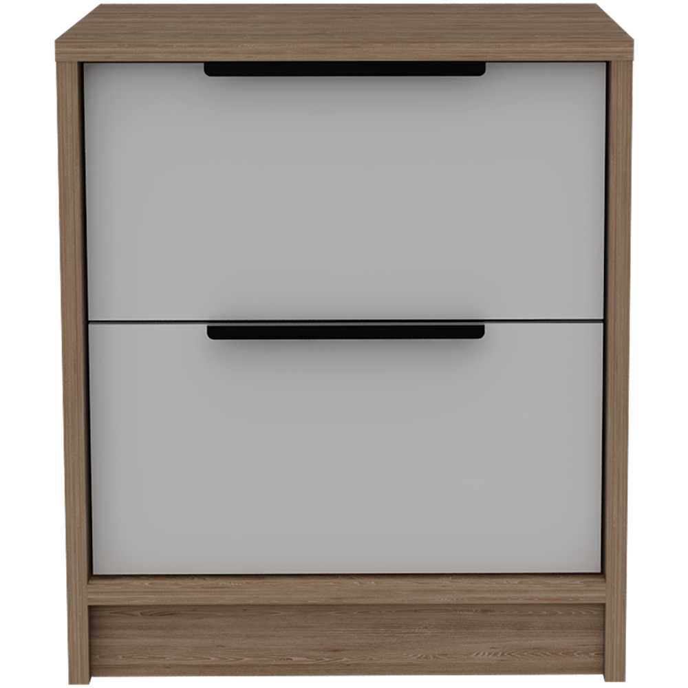 Mesa de Noche Kaia Miel 41x48cm con Dos Cajones - Mesas de Noche | Bylmo